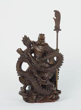 纯黄铜骑龙武圣摆件中式创意家居办公室桌面玄关送礼装饰工艺礼品