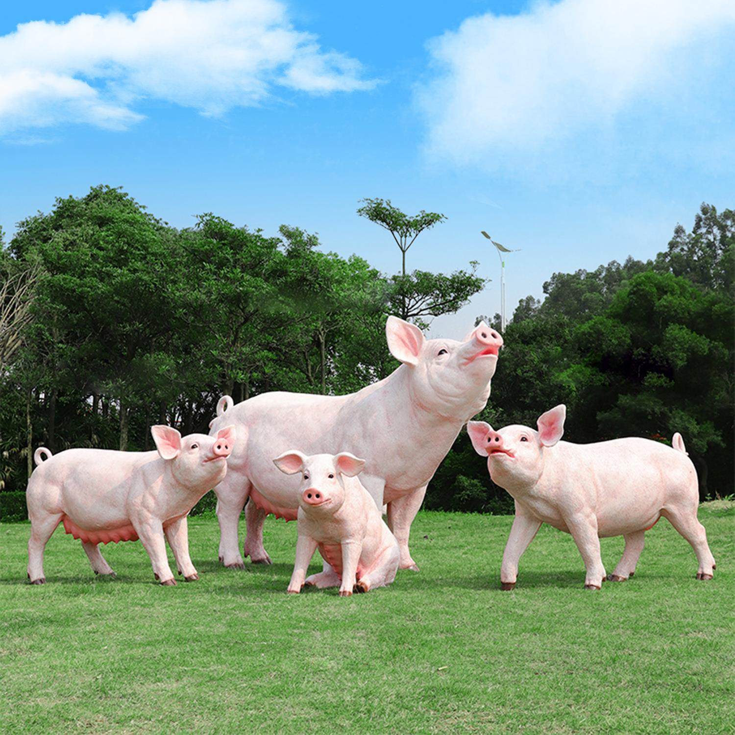 户外草坪仿真小白猪雕塑餐厅店门口香猪装饰园林景观花猪动物摆件,淘宝优惠券,粉丝福利购,淘宝优惠卷