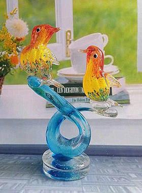 水晶琉璃摆件海豚客厅创意桌面玻璃工艺品电视柜家居饰品