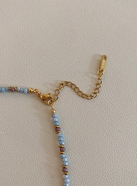 夏季高级感轻奢小众设计串珠吊坠项链配饰女款2025新款锁骨链颈链