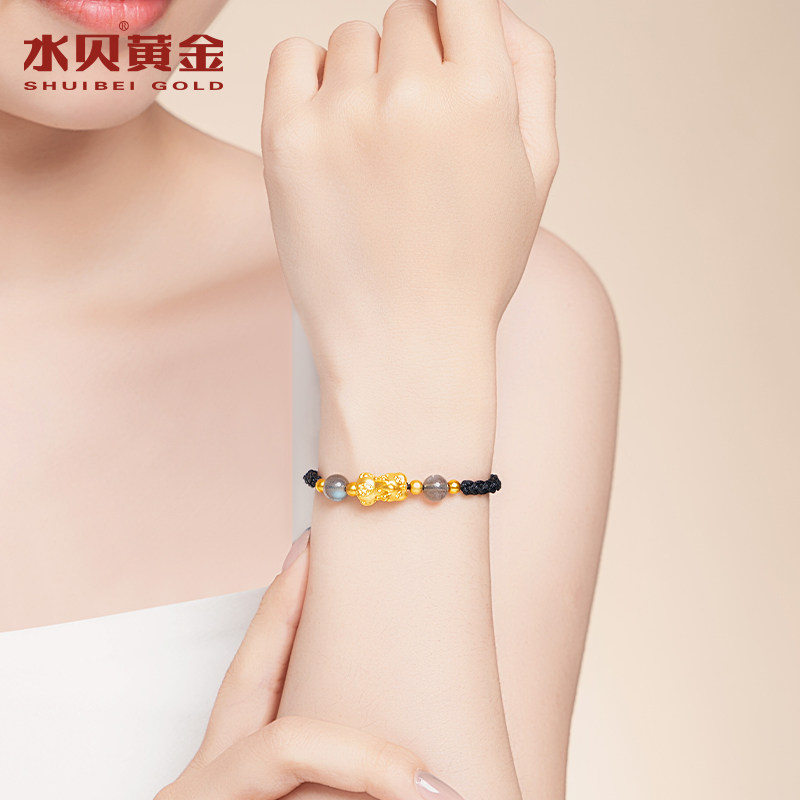 水贝黄金官方旗舰店足金999貔貅宝宝儿童手绳情侣手链小克重礼物,淘宝优惠券,粉丝福利购,淘宝优惠卷