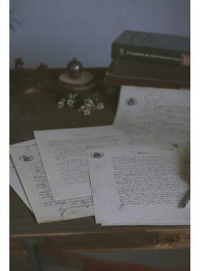 欧美做旧手写信 复古外文卡片 乐谱美食静物摄影【二店道具铺】