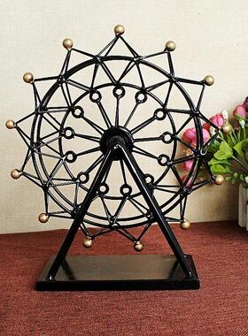 特价铁艺手工摩天轮摆件模型可转动做工细致摩天轮大中小多色可选