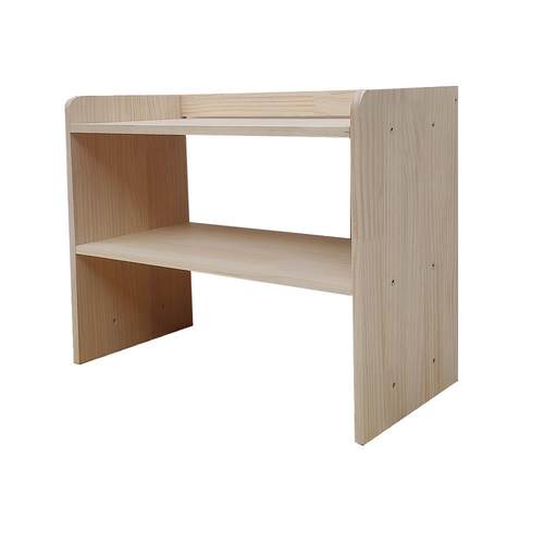 简易实木置物架学生收纳架储物柜办公室飘窗大书柜厨房桌面小书架 - 图3