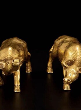 黄铜水牛摆件开过生肖吉祥如意东北缺角旺市光家居办公室客厅乔迁