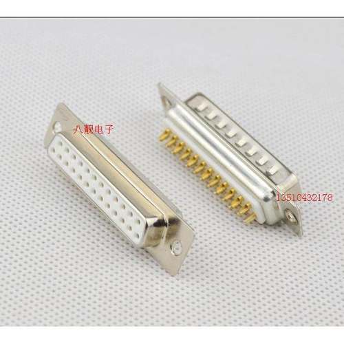 并口连接器 DB25白胶镀金公/母头 传统半圆焊接式 并口公头/母头 - 图0