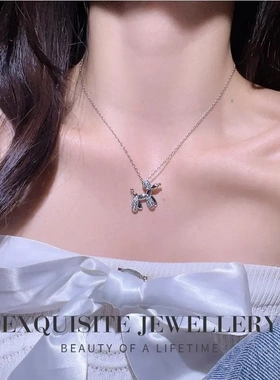 精致锆石微镶气球狗项链女轻奢小众设计冷淡风锁骨链高级百搭颈链