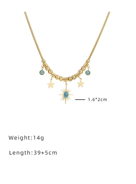 欧美时尚双层叠戴芒星生命树钛钢项链女小众设计高级感配饰品