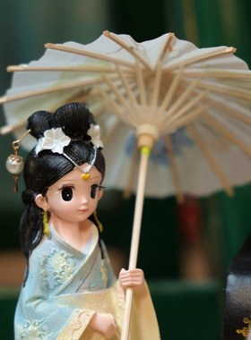 中式古风少女汉服女孩装饰品古装国风人物桌面闺蜜生日送礼物摆件