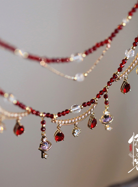 悦己容[醉卿颜]古风饰品项链天然水晶珍珠锆石软璎珞清新汉服配饰
