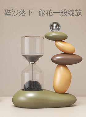 时来运转磁力沙漏盆栽创意摆件办公室工位解压治愈送朋友生日礼物