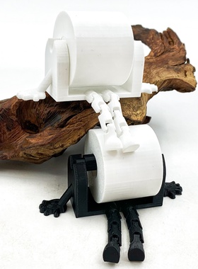 3D打印迷你卫生纸伙伴摆件腿部关节可动带门可爱家居装饰品摆件