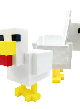 3D打印我的世界游戏周边像素风小鸡模型收纳盒可收纳饰品可当摆件