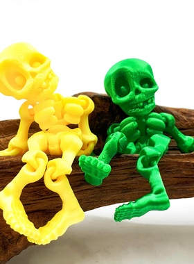 3D打印创意复古骨架人模型百变铰链骷髅玩具摆件夜市摆地摊爆款