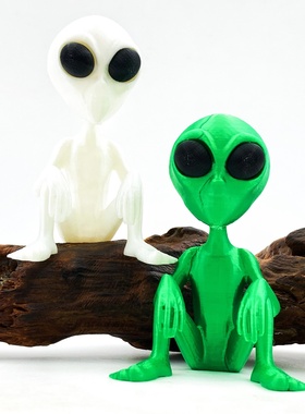 3D打印夜光蹲坐外星人模型摆件创意十足独特小众居家装饰书房摆件