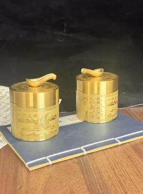 黄铜一帆风顺烟灰缸带盖防飞灰车载烟灰缸办公室客厅桌面摆件礼品