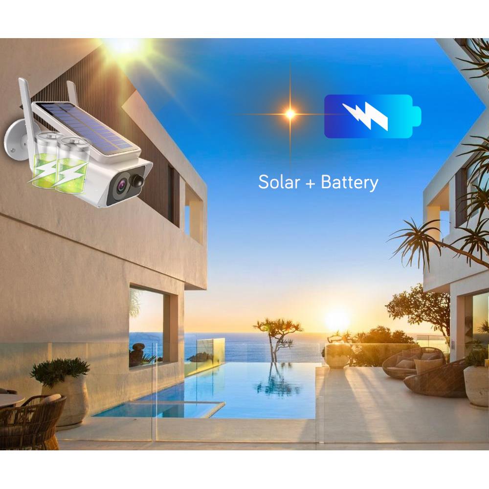4MP Solar Battery WiFi CC TV Security IP Camera Home iCsee - 图0