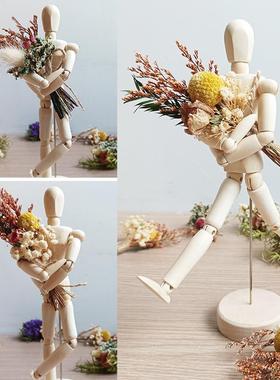 创意关节木偶人木头人偶桌面摆件人体手模型木质工艺品解压小玩意