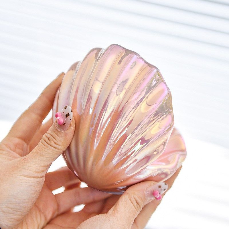 跨境简约陶瓷贝壳首饰收纳盘收纳盒桌面房间装饰品托盘首饰摆件,淘宝优惠券,粉丝福利购,淘宝优惠卷