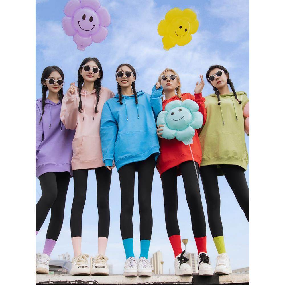 糖果彩色姐妹宽松连帽套头多人纯色卫衣女班服闺蜜装团体旅游拍照,淘宝优惠券,粉丝福利购,淘宝优惠卷