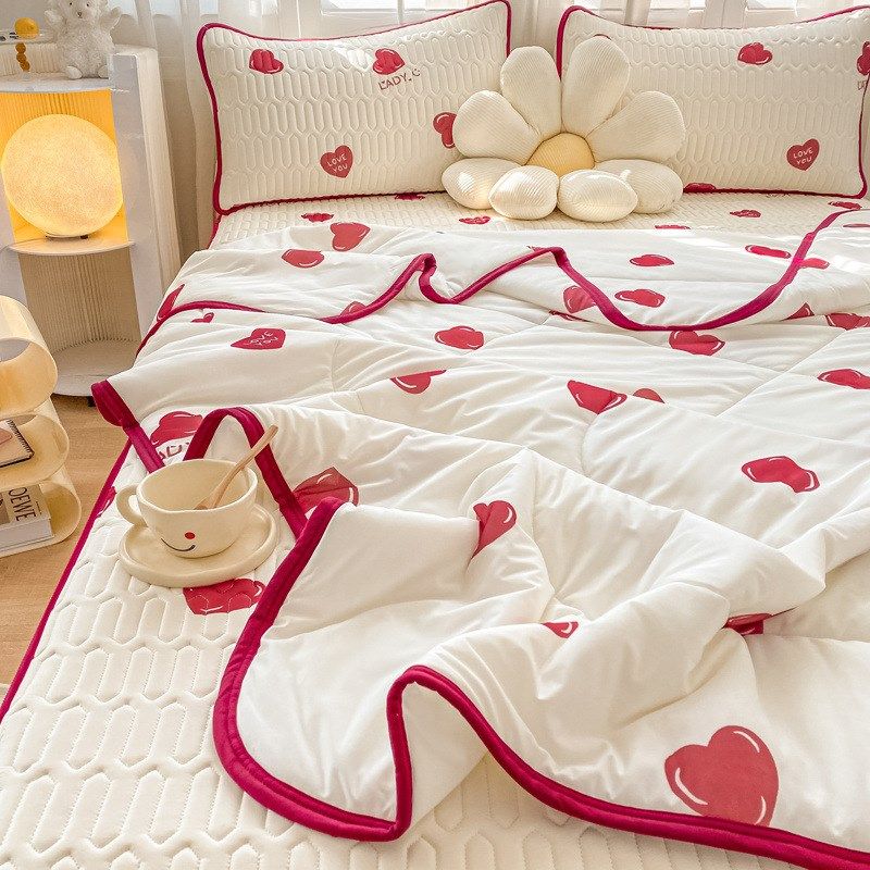夏季乳胶冰丝凉席夏被四件套床单人学生宿舍空调软席子床垫三件套,淘宝优惠券,粉丝福利购,淘宝优惠卷