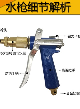 高压扇形洗车水枪头280/380型55/58清洗机家专用黑猫喷头抢配件泵