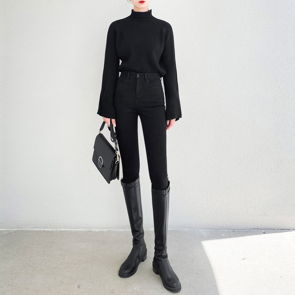 加厚加绒牛仔裤女紧身小脚高腰黑色裤子2025年春秋冬新款显瘦修身,淘宝优惠券,粉丝福利购,淘宝优惠卷