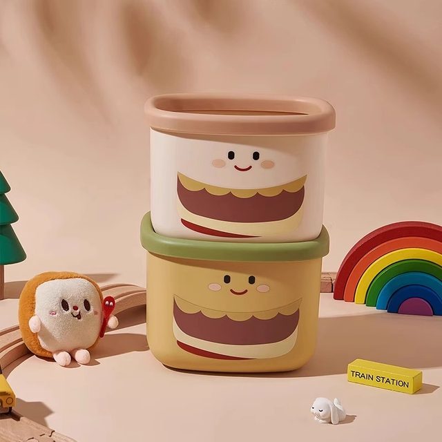 Mini desktop trash can small hamburger style cute living room garbage storage box bathroom face towel storage box