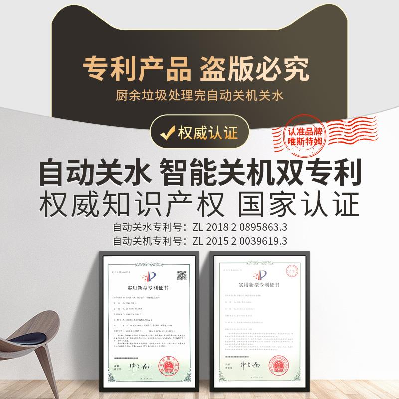 唯斯特姆D500厨余湿垃圾处理器厨房家用食物粉碎机无线开关D500F - 图1