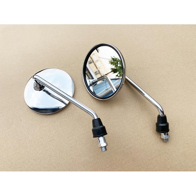 复古改装铁壳摩托车后视镜CG125 幸福125花猫银猫金属电镀倒车镜M - 图3