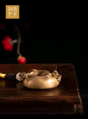 全铜太极牛八卦双牛把玩件古玩铜器牛转干坤手把件工艺品礼品男士