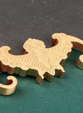 实心纯黄铜办公桌面小摆件古铜蝙蝠镇纸笔架笔搁饰品工艺品礼品