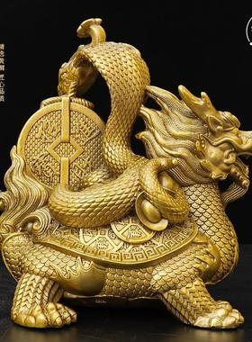 铜玄武乌龟摆件四大神兽入户玄关桌面客厅旺宅摆件家居饰品办公室