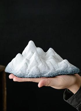 鱼缸装饰品假山小摆件创意微景观雪山园艺盆景造景禅意新中式沉水