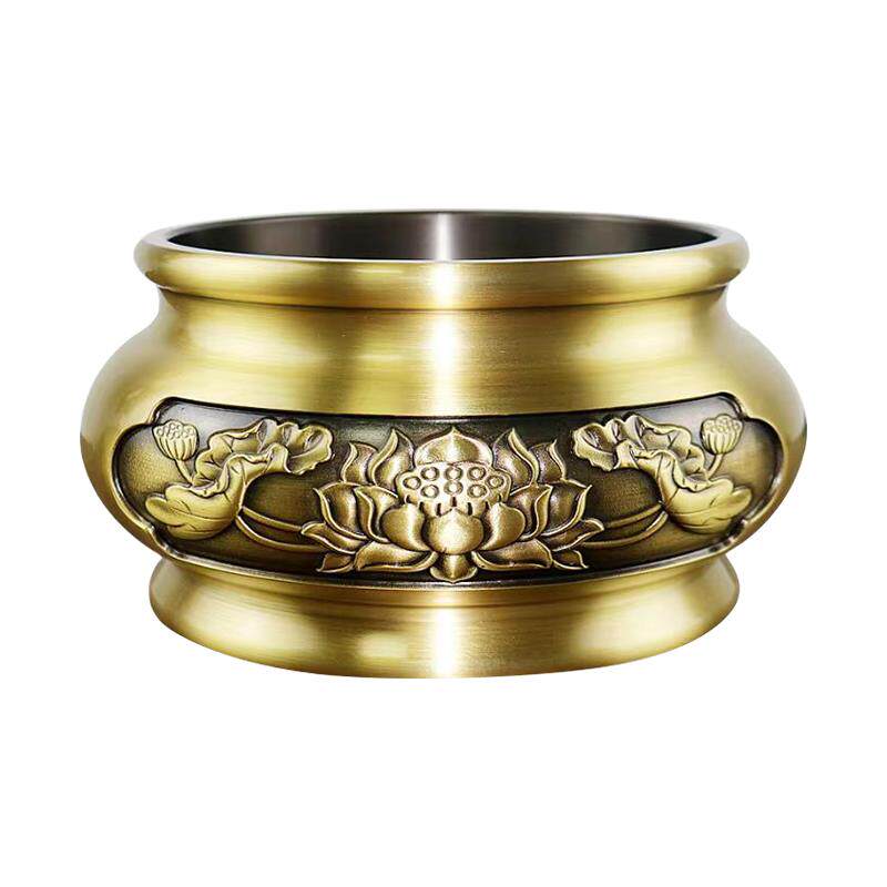 黄铜香炉家用室内香炉插入香佛大宣德香炉檀香木香炉香线香炉 - 图3