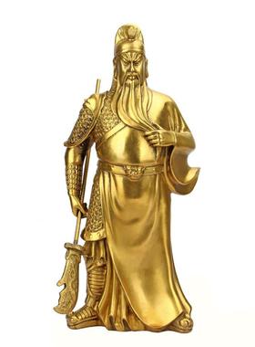 铜关公 铜武财神铜像九龙关公饰品 家居摆件