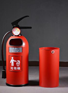 工业风铁艺灭火器垃圾桶装饰品酒吧酒店大型工艺品家居玄关小摆件
