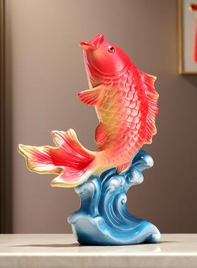 新中式创意陶瓷锦鲤鱼招财摆件玄关电视柜年年有余 余如鱼得水装