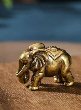 大象摆件一对招财纳福桌面家居客厅办公桌茶宠吉祥办公室工艺装饰