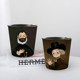 Wrought iron table top trash can creative cartoon cute uncovered table storage bucket household dining table small bucket coffee table paper basket