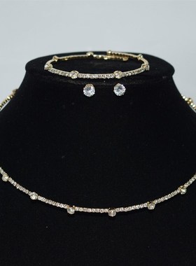 欧美时尚珍珠水钻装饰项链女气质项圈新娘婚纱礼服宴会舞台装饰品