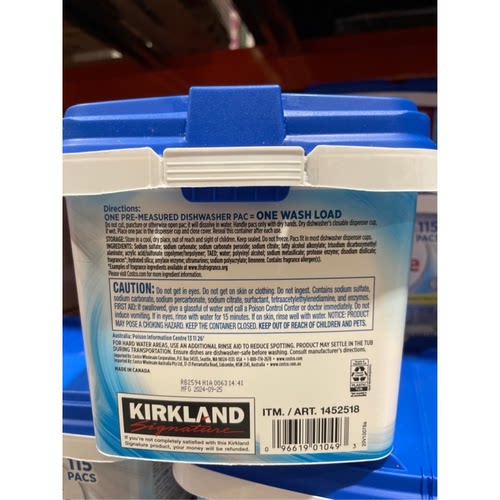 科克兰洗碗机洗涤块115块装Costco山姆代购 多效清洁进口家庭装 - 图1
