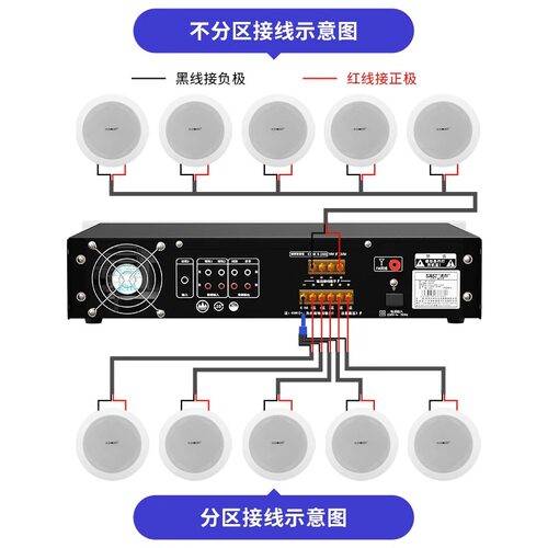 SAST/先科吸顶喇叭天花音响店铺吊顶音箱重低音背景音乐消防广播 - 图0
