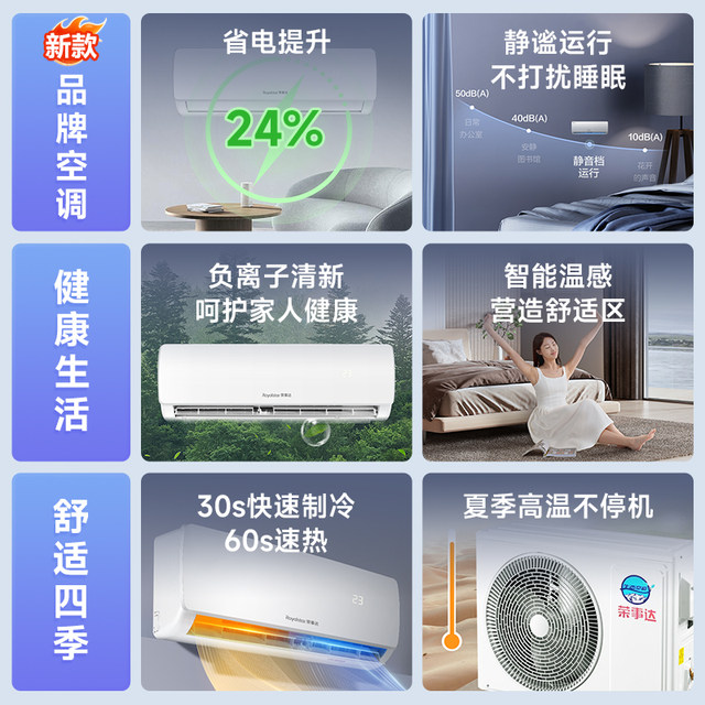 Royalstar air conditioner hanging 1p large 1 horse single cooling and heating hanging type inverter home living room energy saving first class energy efficiency