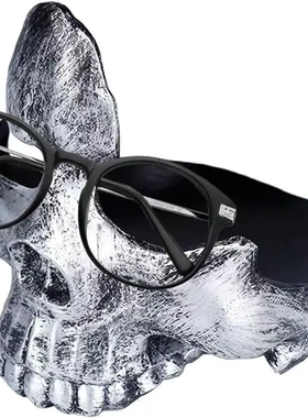 新款创意眼睛架骷髅头摆件办公室桌面装饰品眼睛店装饰支架