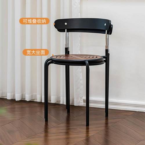 北欧小约家用SLV办公椅简轻奢客厅啡厅餐椅户型咖休闲实木靠背椅 - 图1