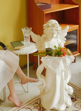 爱丽丝托盘天使客厅家居装饰软装复古大雕像庭院花园大号落地摆件