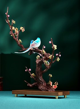 彩铜喜鹊摆件《喜上眉梢》家居客厅玄关办公室装饰品开业乔迁礼品