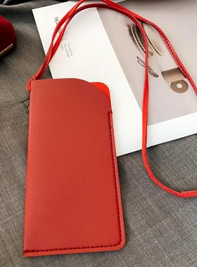 人造皮革长方形眼镜钥匙包项链简约高级感气质毛衣链百搭时尚项饰