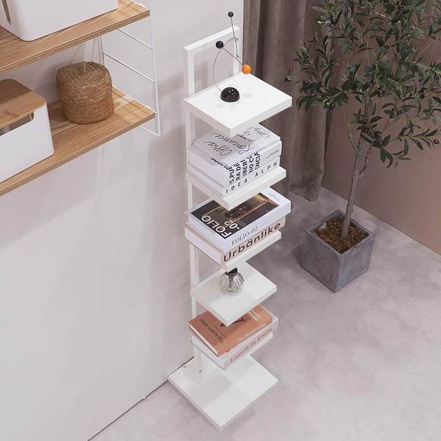 Invisible bookshelf floor-standing living room simple corner display rack bedside home corner storage rack bedside storage rack bedside storage rack